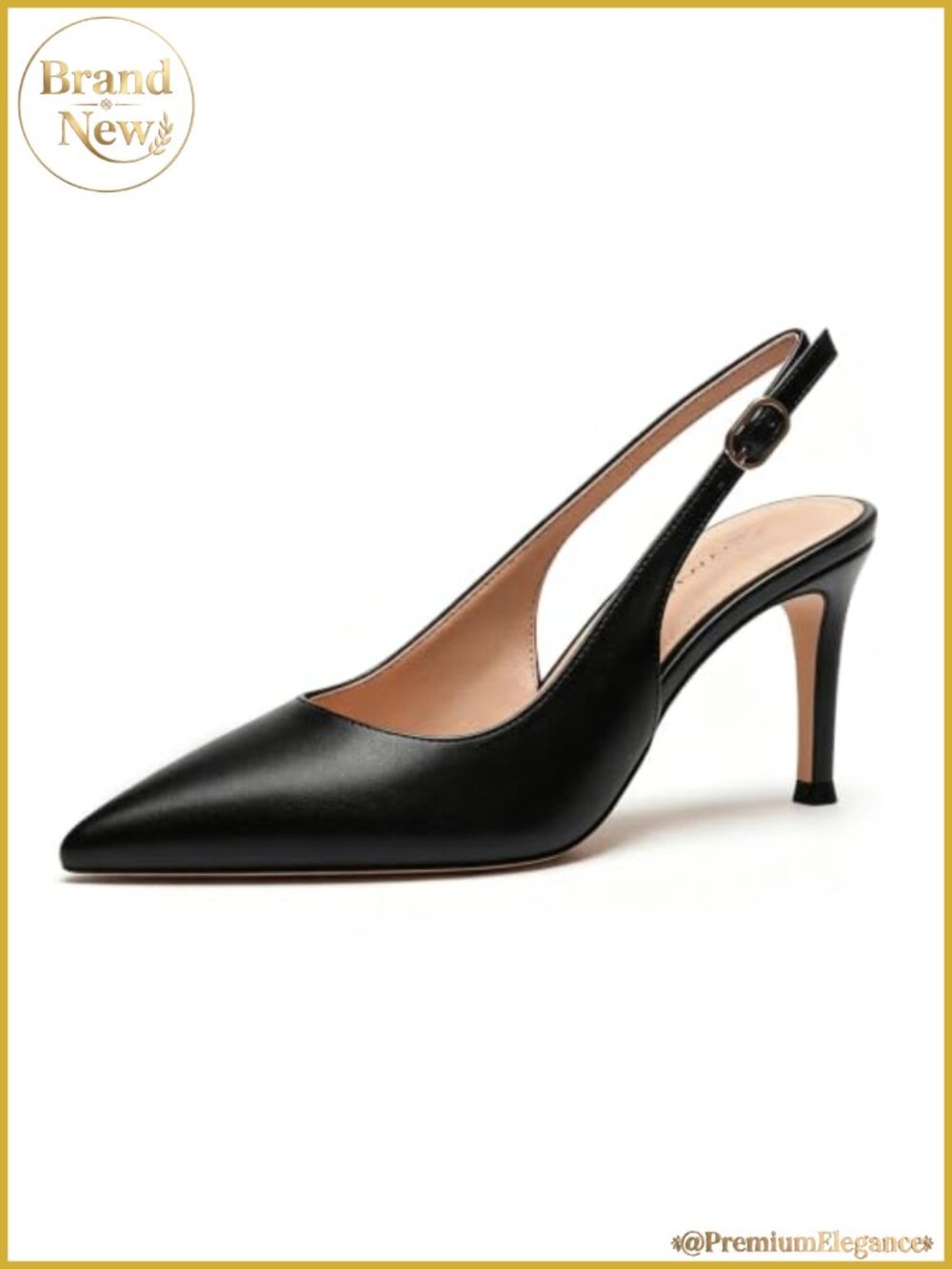 Slingback Stiletto Heels Women Pointed Toe Patent Leather Pumps Wedding Work